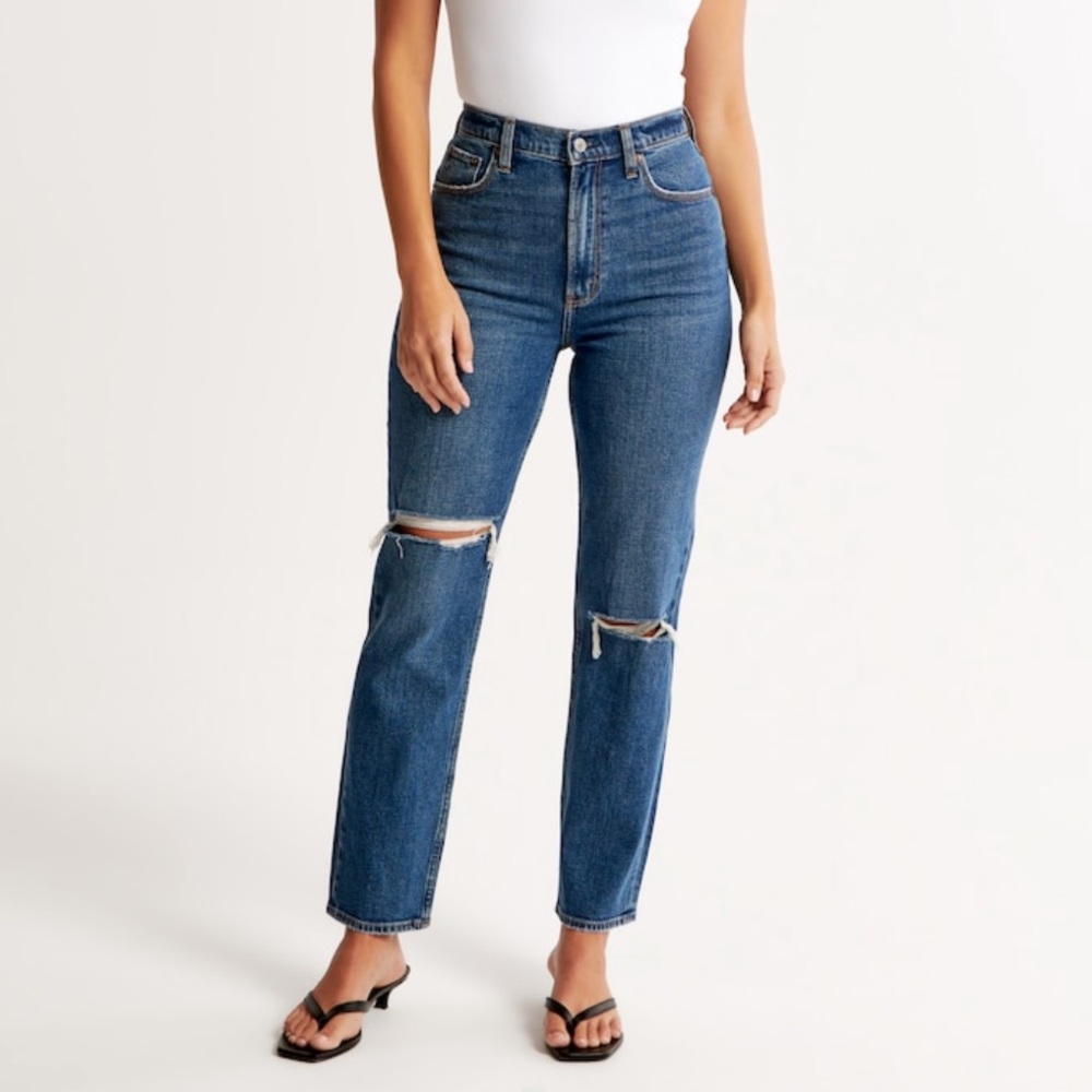 Abercrombie & Fitch High Rise Ankle Straight Jeans